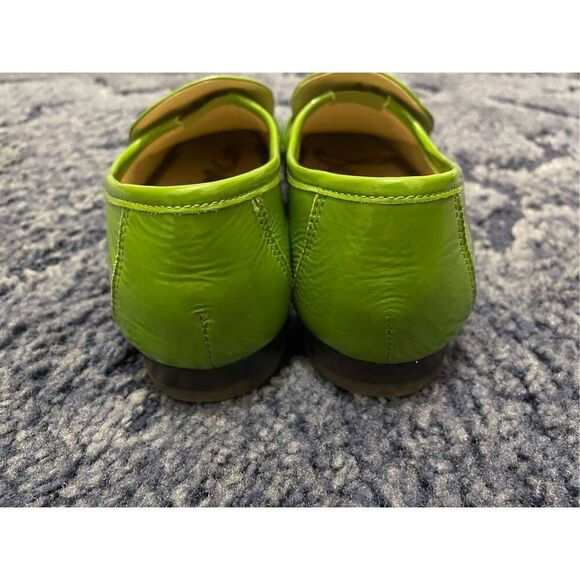 Sam Edelman Lucca Green Lea Slip On Heel Loafers Women's Size 6.5 New - Picture 7 of 9